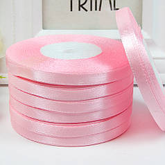 Атласна стрічка 0,6 см, №4 св. рожевий, рулон 33 м