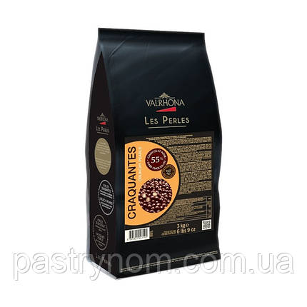 Кульки хрусткі у чорному шоколаді Valrhona 3 кг, фото 2