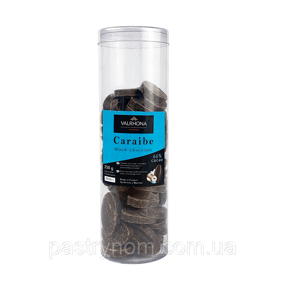 Шоколад чорний Caraibe 66% Valrhona 250 г