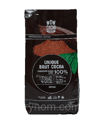 Какао-порошок алкалізований 20/22 "Unique Brut" WOW CACAO 100% 1кг, фото 1