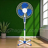 Осьовий вентилятор підлоговий 40 Вт побутовий вентилятор з регульованою висотою і кутом повороту на 3 швидкості, фото 2