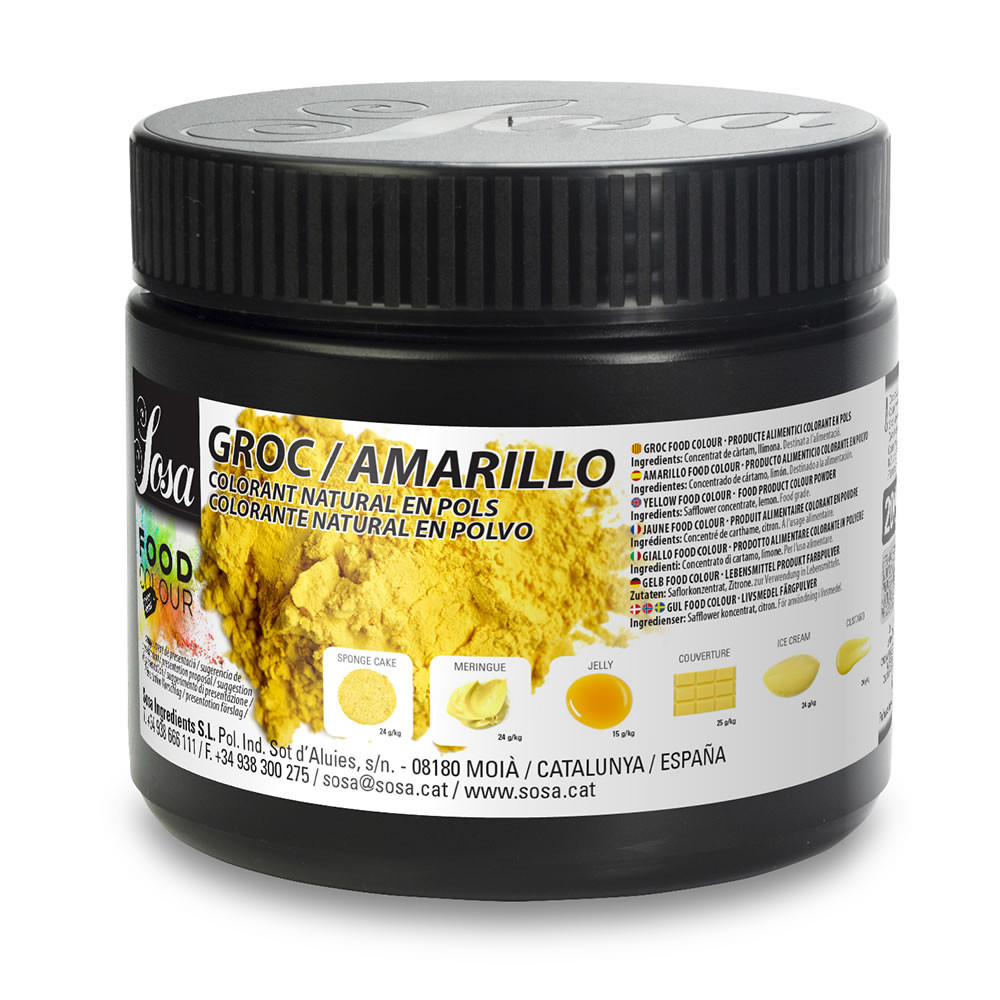 Барвник натуральний порошковий жовтий Sosa 200 г