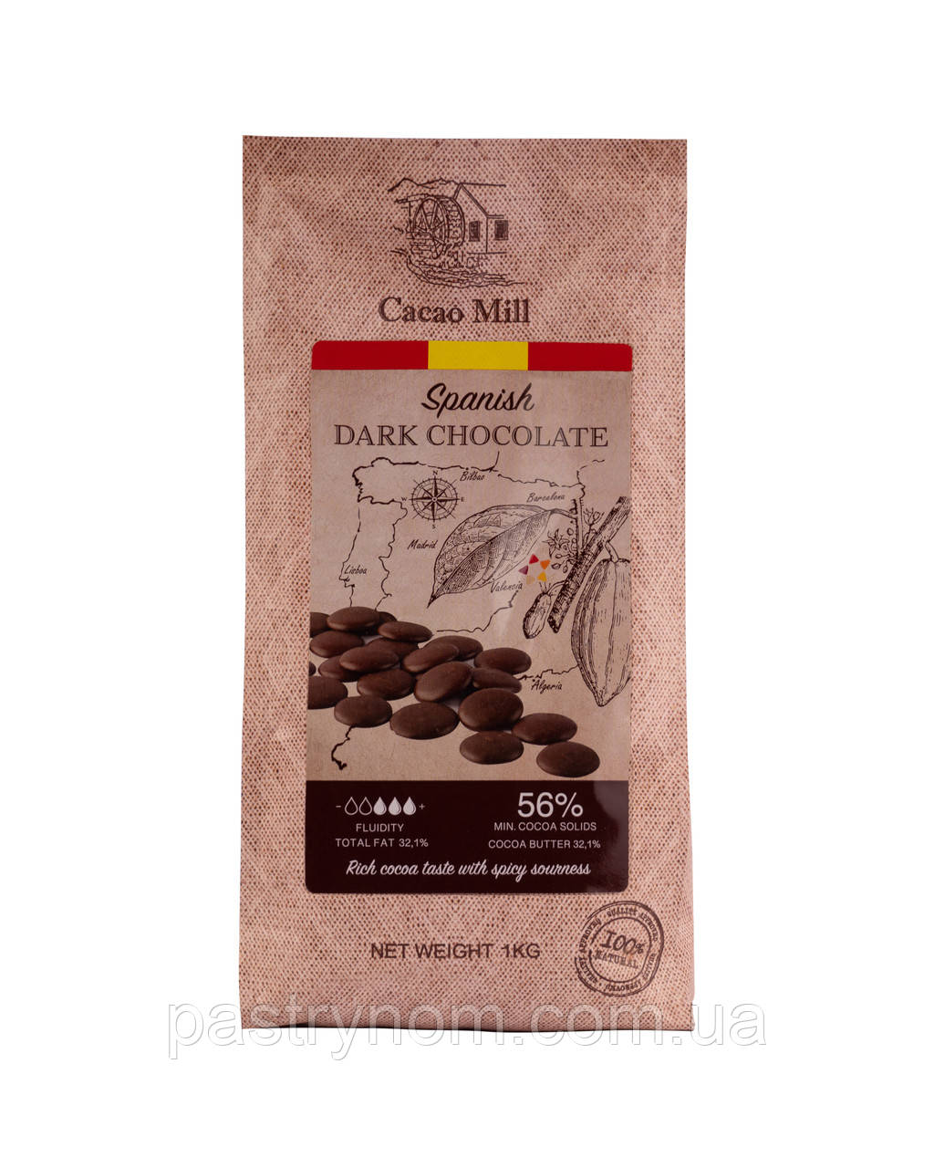 Шоколад чорний 56% Natra Cacao 1 кг