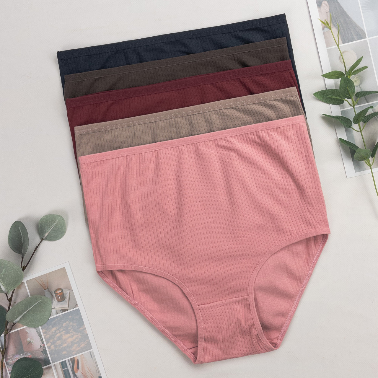 Труси сліпи жіночі в рубчик Nicoletta Туреччина батал 2XL, 3XL, 4XL | 5 шт.