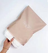 Матовий БЕЖЕВИЙ SLIDER пакет 35x45 см Пакет Слайдер в елегантному бежевому кольорі для брендування, фото 4