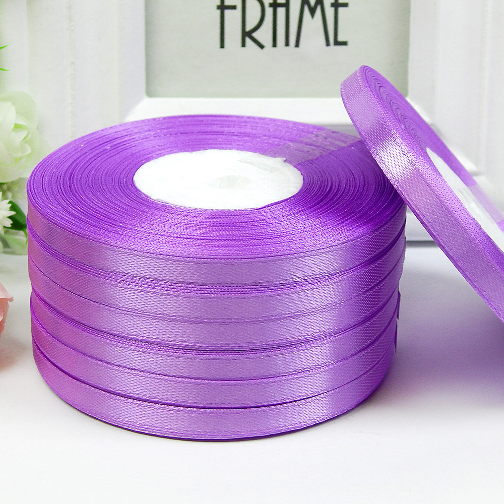 Атласна стрічка 0,6 см, №21 бузковий, рулон 33 м