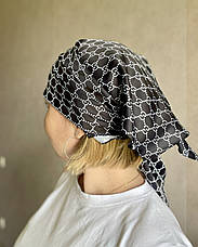 Шовкова брендова хустка Gucci 70*70 см чорна, фото 4