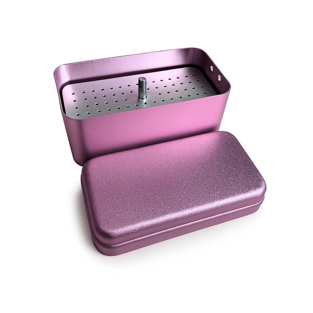 JA01117 Підставка для борів алюмінієва на 72 інструменти РОЖЕВА, фото 1