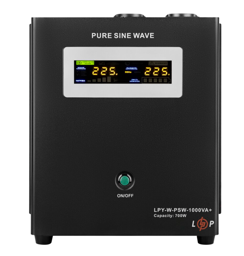 ДБЖ з правильною синусоїдою 12V LPY-W-PSW-1000VA+(700Вт)10A/20A, фото 1