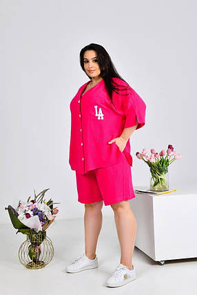 Стильний жіночий костюм, тканина "Муслін" 50, 52, 54, 56 розмір 50, фото 2