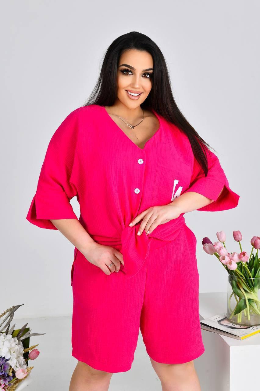 Стильний жіночий костюм, тканина "Муслін" 50, 52, 54, 56 розмір 50