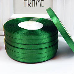 Атласна стрічка 0,6 см, №56 темно-зелений, рулон 33 м