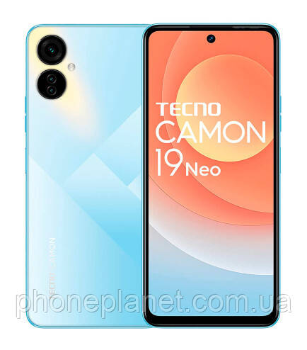 Tecno Camon 19 Neo CH6i 6/128GB Mirror Blue (4895180783968)UA IPS 6.8" 2SiM 18Вт NFC 5000mAh 48Мп microSD 256ГБ, фото 1