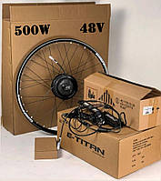 Комплект передній 500W 48V/10A E-Titan з мотор-колесом 26 дюймів MXUS, PAS, кнопка газу з індикатором для електровелосипедів