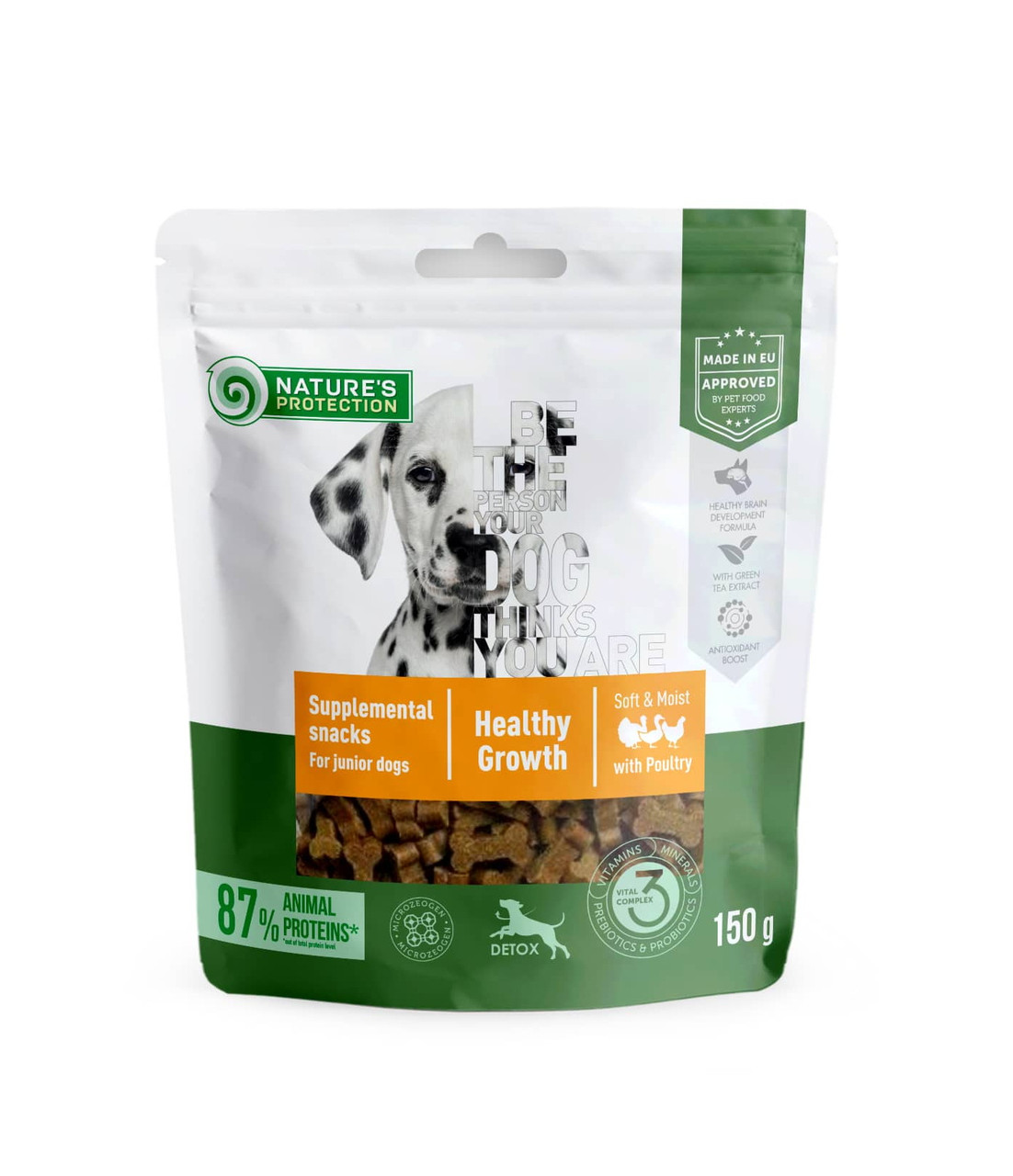 Ласощі Nature's Protection Poultry Healthy Growth для цуценят, з м'ясом птиці 150г, фото 1