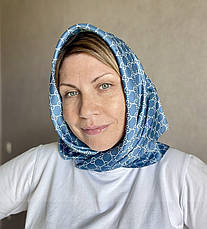 Шовкова брендова хустка Gucci 70*70 см синя бірюза, фото 2