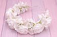 Обруч для волосся / ободок на голову з квітами білий 856, фото 2