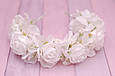 Обруч для волосся / ободок на голову з квітами білий 856, фото 3