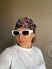 Шовкова брендова хустка Celine 70*70 см шоколадна, фото 5