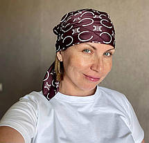 Шовкова брендова хустка Celine 70*70 см шоколадна, фото 4