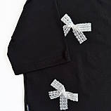 Футболка біла для дівчинки з бантиками святкова для школи Смайл Тайм Miracle, SmileTime, фото 4