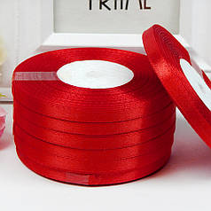 Атласна стрічка 0,6 см, №26 червоний, рулон 33 м