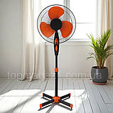 Підлоговий вентилятор для дому та офісу 40Вт осьовий вентилятор на 3 лопаті 400 мм з функцією повороту та нахилу, фото 2