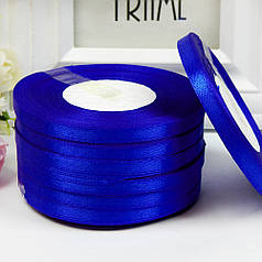 Атласна стрічка 0,6 см, №40 синій, рулон 33 м