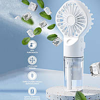 Міні вентилятор з розпилювачем води EHF-12 Білий (міні) портативний вентилятор на акумуляторі