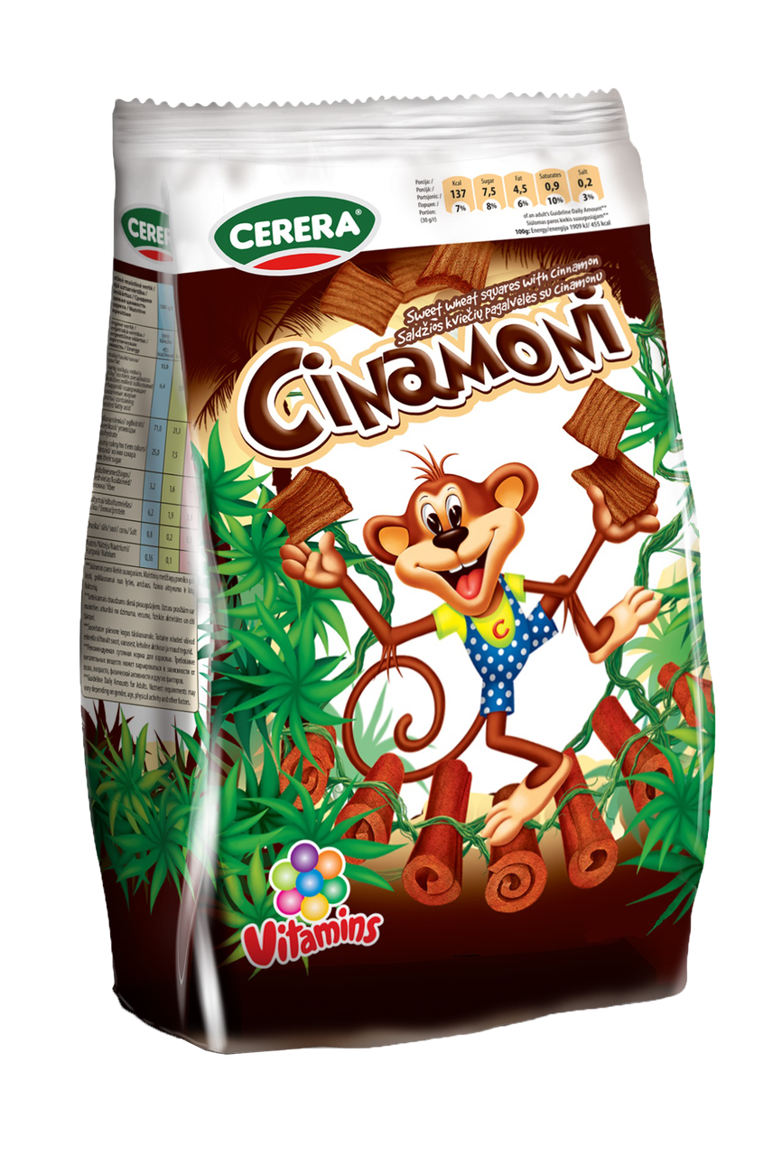 Солодкі пшеничні подушечки з корицею  CINAMONI 250г TM Cerera Литва, фото 1