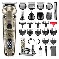 Набор для стрижки 6 в 1 триммер для бороды и усов, носа, ушей и тела VGR V-095 LED дисплей