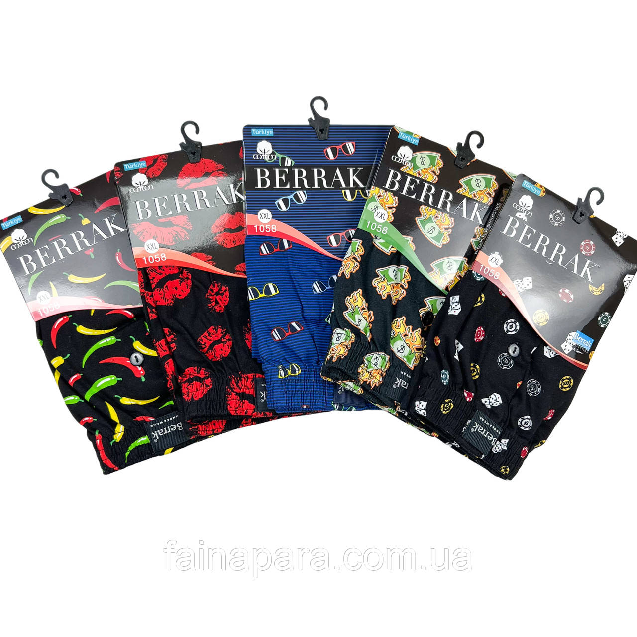 Сімейні чоловічі труси з яскравим малюнком 100% турецька бавовна люкс якості Berrak 2XL, фото 1