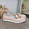Жіночі шкіряні туфлі, колір пудра. 37 розмір, фото 3