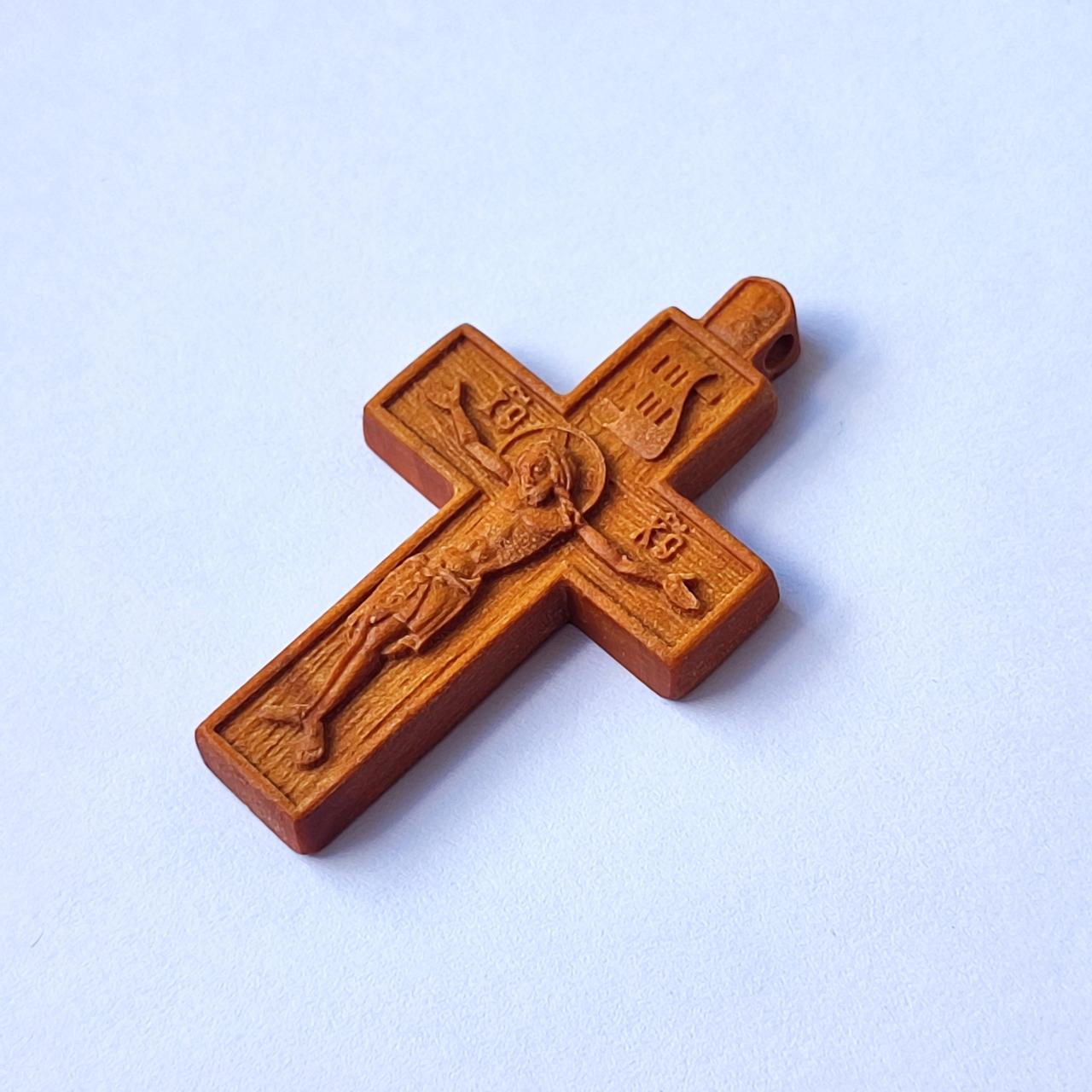 Хрест натільний з різьбленої груші # 121, фото 1