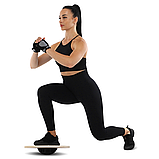 Диск збалансований дерев'яний 39 см WOOD BALANCE BOARD Zelart FI-9665 Чорний, фото 9