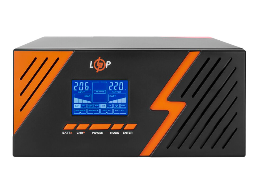 ДБЖ з правильною синусоїдою 12V LPM-PSW-1500VA (1050Вт) Black, фото 1