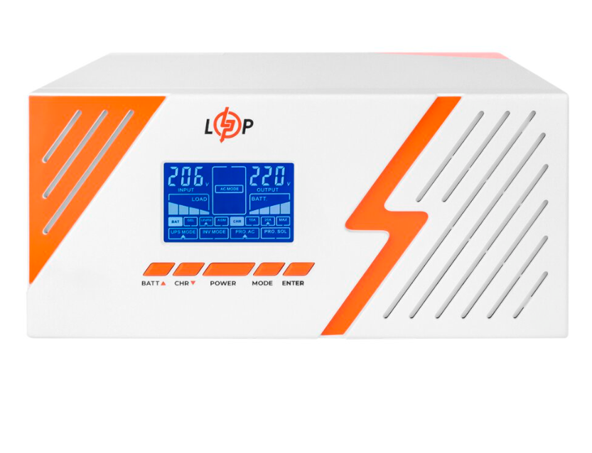 ДБЖ з правильною синусоїдою 12V LPM-PSW-1500VA (1050Вт) White, фото 1