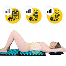 Килимок акупунктурний з подушкою 4FIZJO Eco Mat XL Аплікатор Кузнєцова 4FJ0514 Black/Blue, фото 4