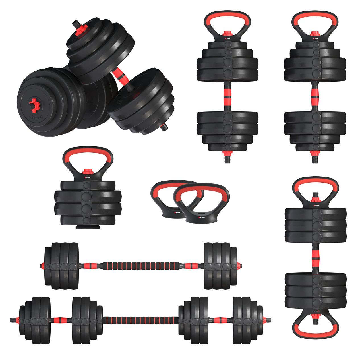Гантелі з функцією штанги 6в1 Fit-On 58кг, фото 1