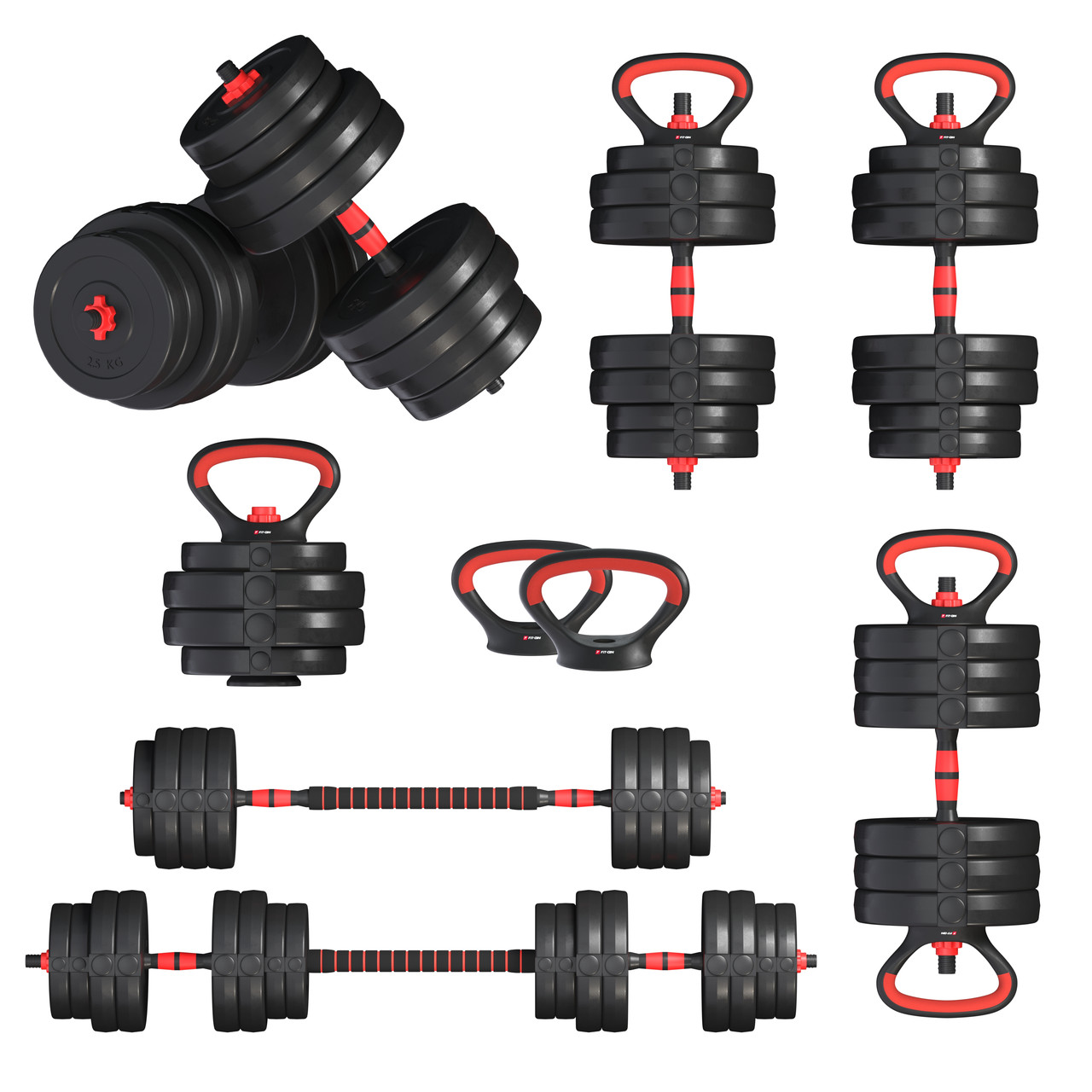 Гантелі з функцією штанги 6в1 Fit-On 63кг, фото 1