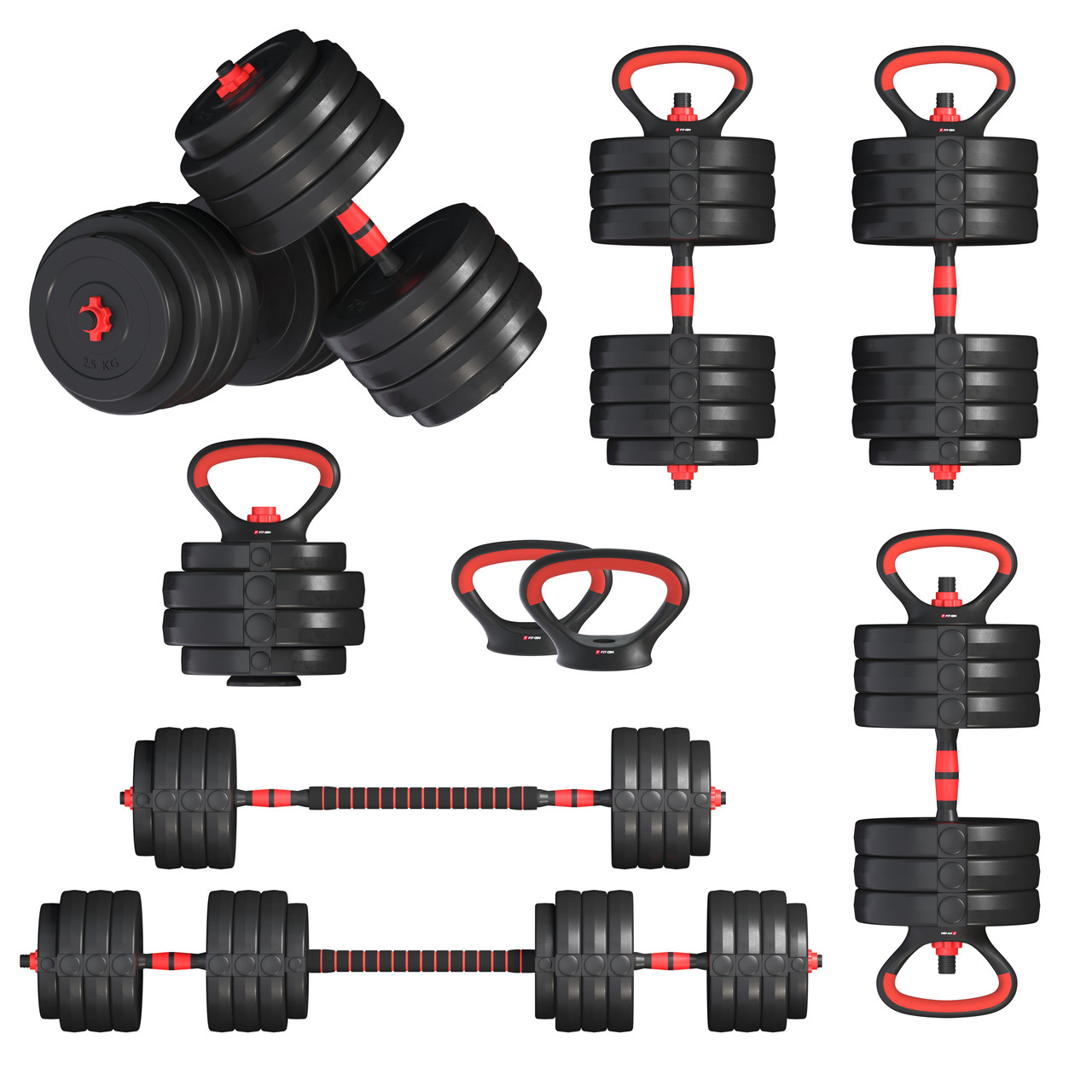Гантелі з функцією штанги 6в1 Fit-On 73кг, фото 1