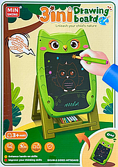 Мольберт 2 в 1 819-32M, двостороння дошка для малювання з аксесуарами Зелена