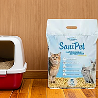 Наповнювач гігієнічний Природа Sani Pet «Універсальний» для котів, деревний, 5 кг