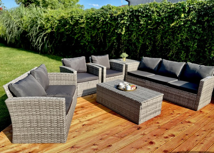 Ідеальний комплект для патіо Malibu Royal з технороту, сірий мікс, фото 1