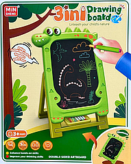 Мольберт 2 в 1 819-25M, двостороння дошка для малювання з аксесуарами Зелена