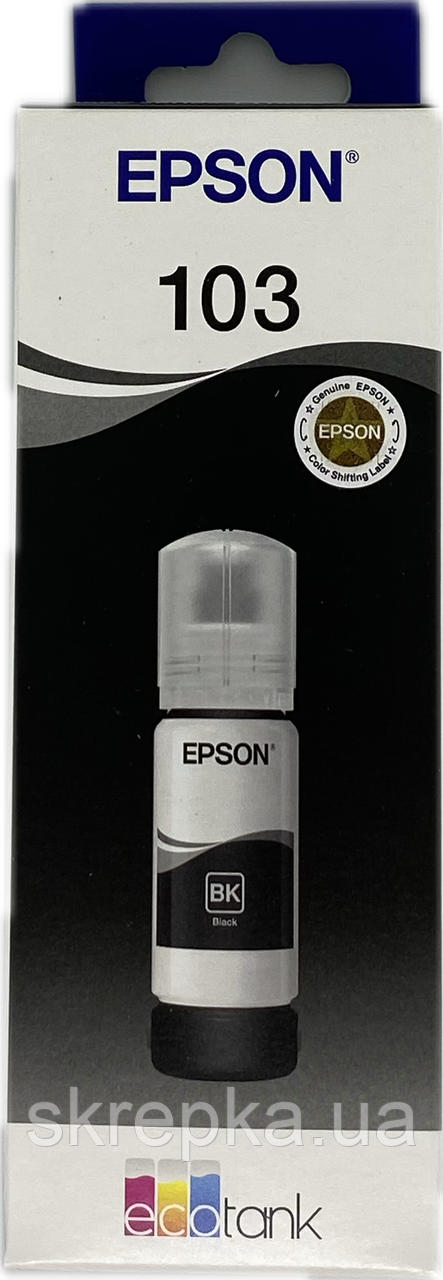 Оригінальні чорнило Epson EcoTank 103 Black (65мл), фото 1