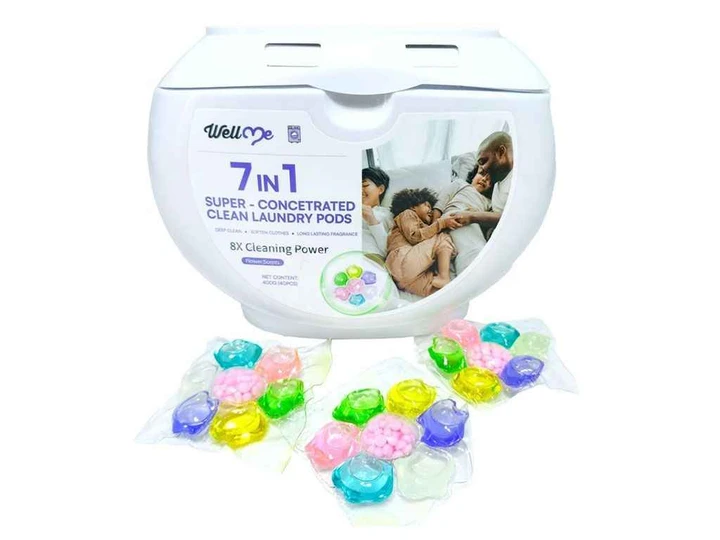 Універсальні парфумовані капсули для прання з гранулами WELLME 7в1 40 шт.