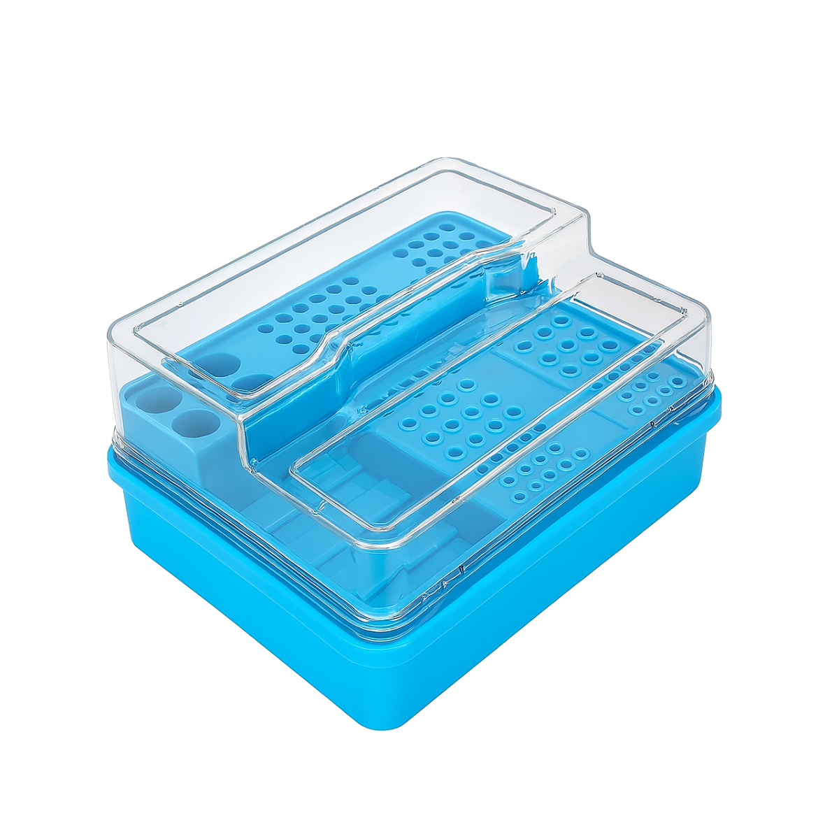 JA01030 Підставка для інструментів з кришкою універсальна 96 отворів СИНЯ, фото 1