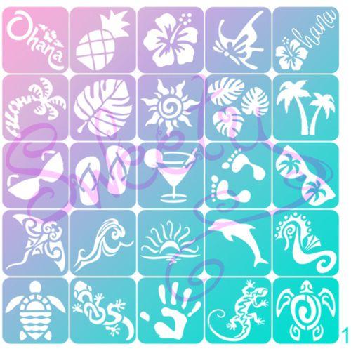 Трафарети Гаваї клейові 25 шт. для Блиск і Біоту 5х5см, фото 1