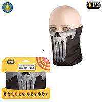 M-Tac летний бафф маска с черепом облегченный Каратель Punisher Black, шарф-труба бафф с черепом черный